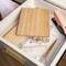 Martha Stewart Brody Clear Plastic Storage Organizer Bins W/Light Natural Paulownia Wood Lids, Small/Med/Lrg Bins BE-PB3317-WD-3-CL-NT-MS - alternate 2